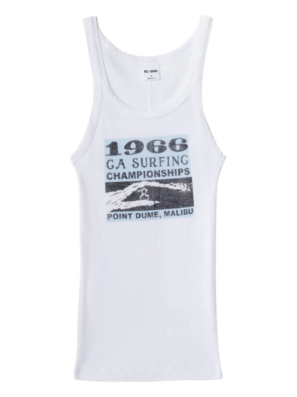 RE DONE Geribbelde tanktop Wit