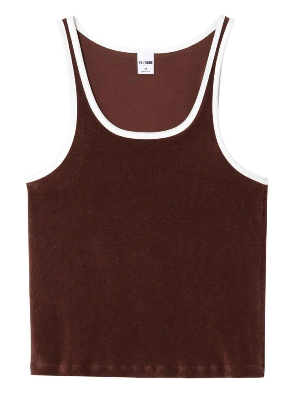 RE DONE Badstof tanktop met ronde hals Bruin
