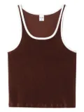 RE/DONE scoop neck terry tank - Brown
