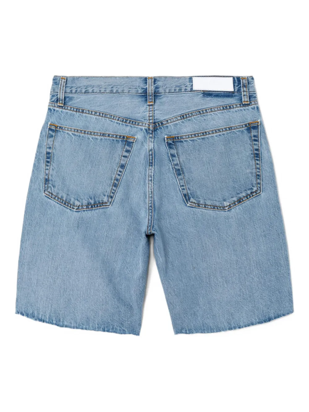 RE DONE 90s Comfort frayed-hem denim shorts Blauw