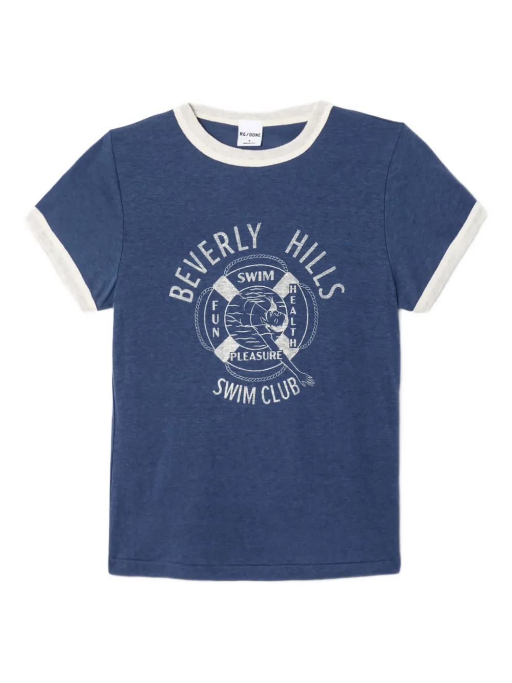 RE/DONE ringer swim club tee | Blue | Image 1