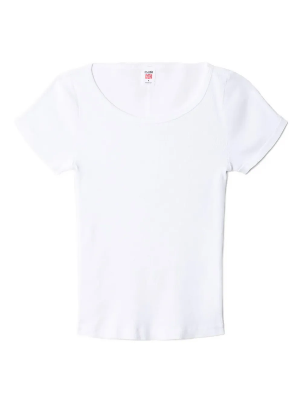 RE DONE ribbed round-neck tee Wit