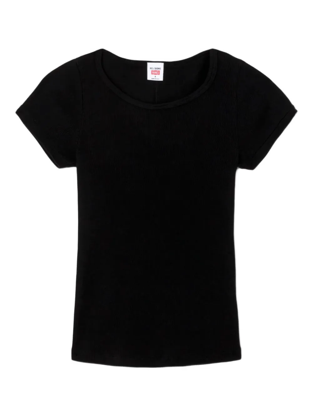 RE DONE ribbed round-neck tee Zwart