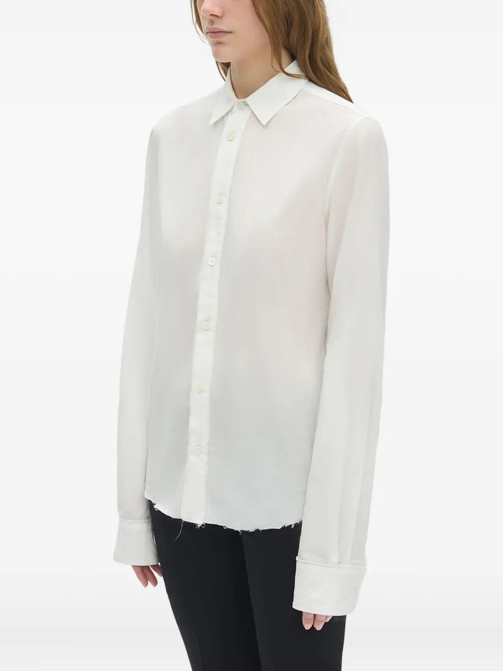  Ann Demeulemeester Long-sleeved Cotton Shirt - White 