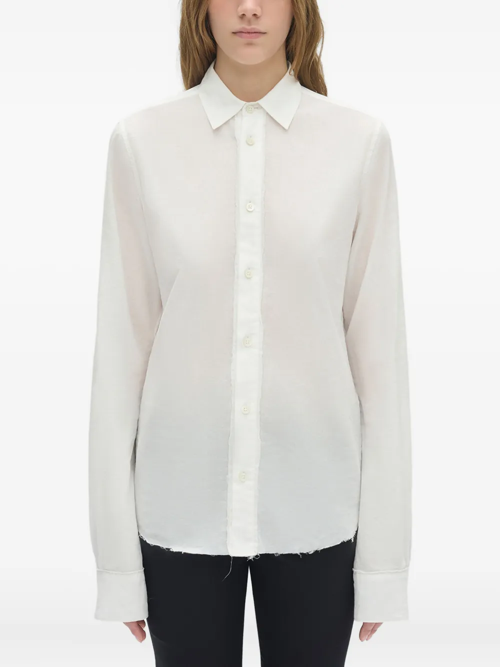 Ann Demeulemeester long-sleeved cotton shirt - Bianco