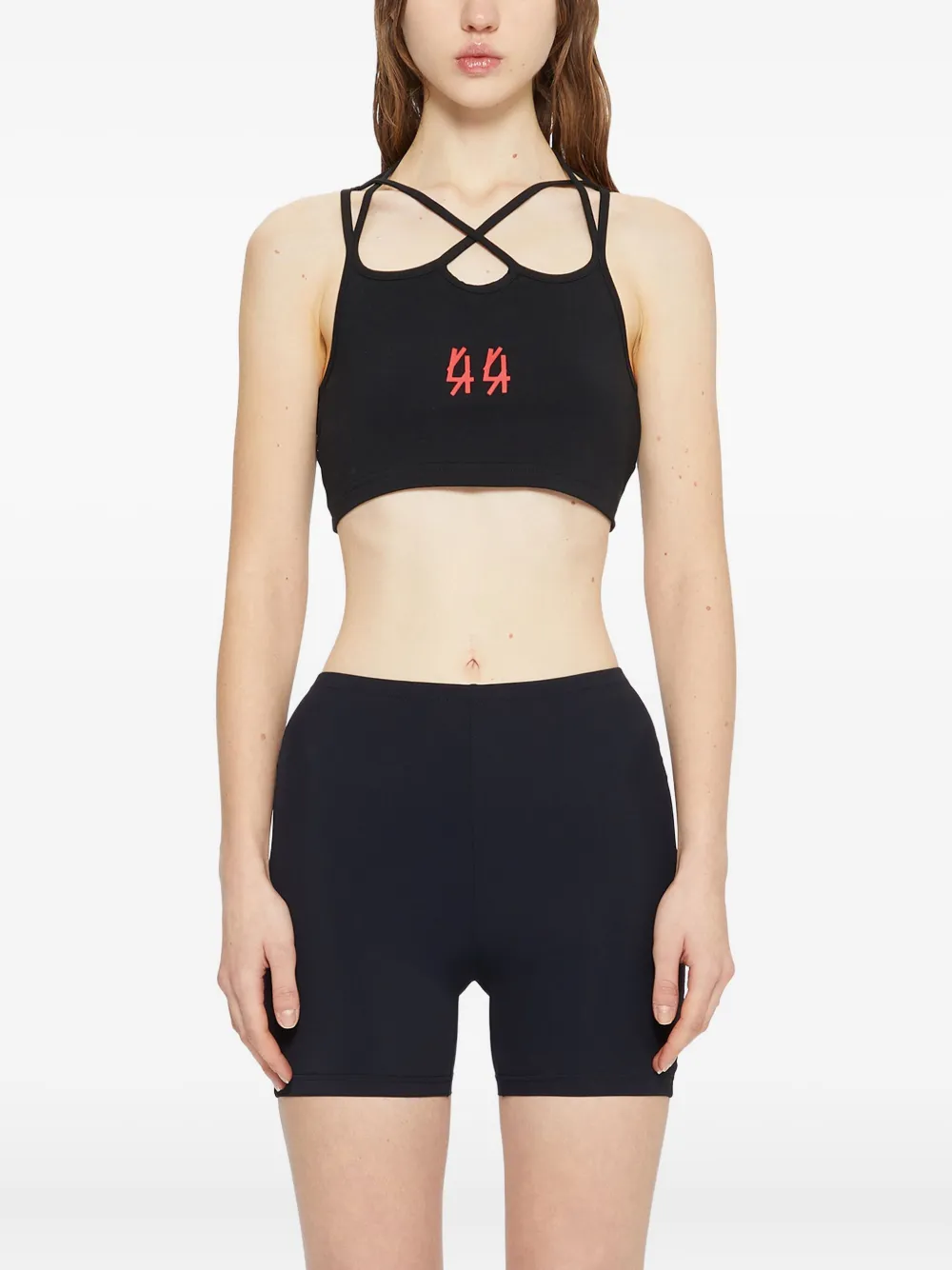 44 Label Group Strappy Jersey Top In Black