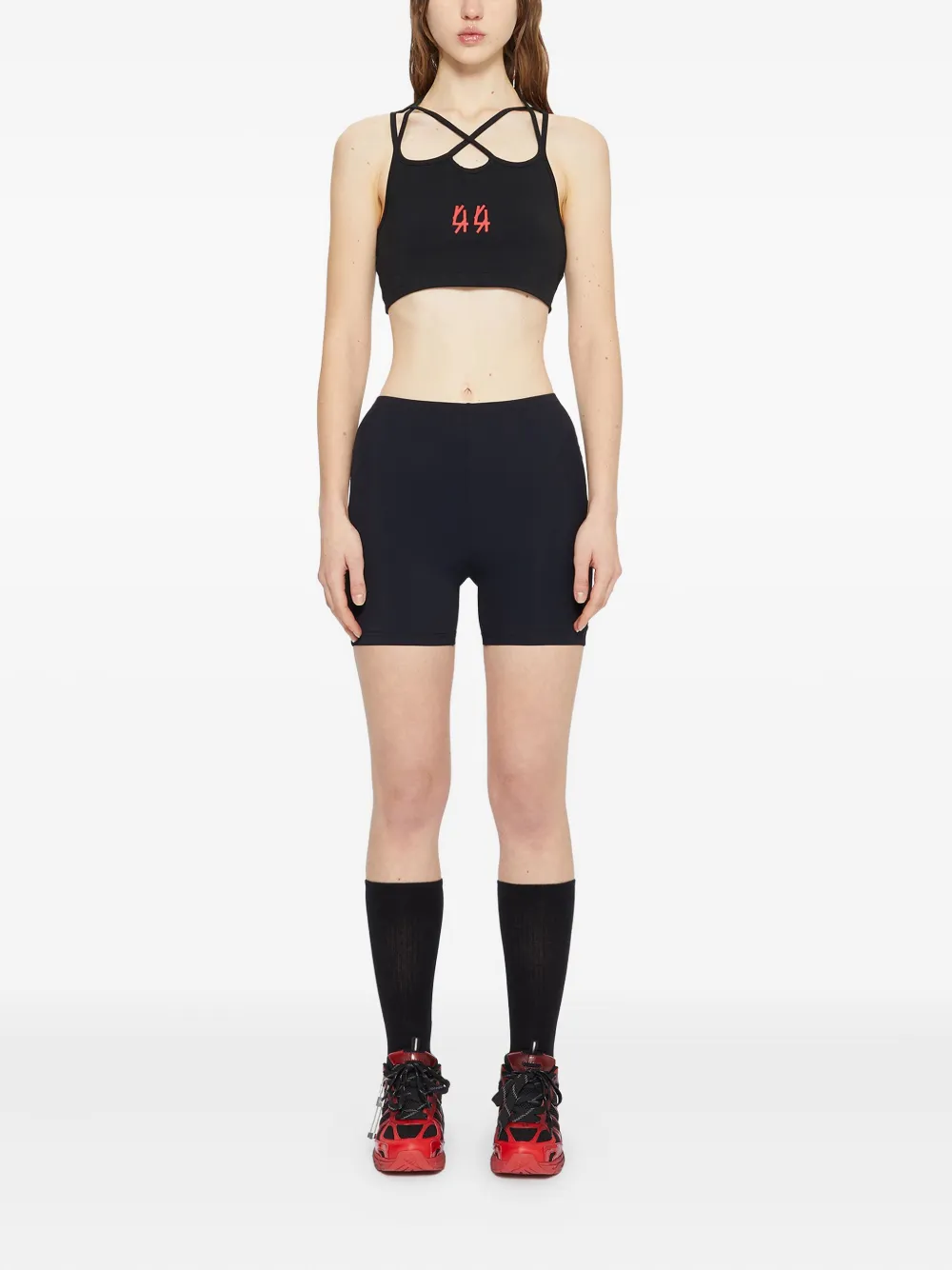 44 Label Group Strappy Jersey Top In Black