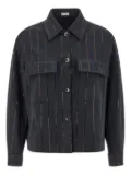 Brunello Cucinelli sequin-striped shirt - Blue