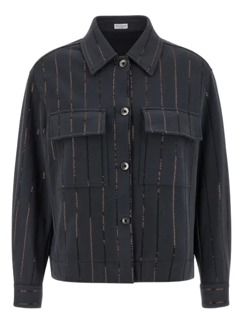 Brunello Cucinelli sequin-striped shirt