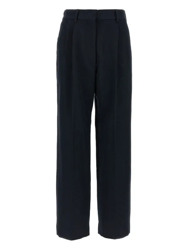 BLAZÉ Milano Pleated Pocket Straight Trousers in Blue