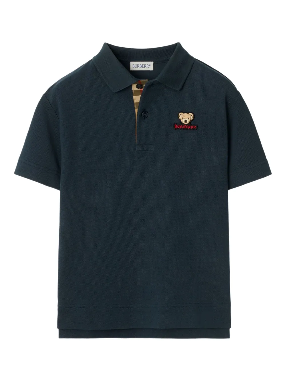 Burberry Kids Thomas Bear poloshirt met borduurwerk Blauw