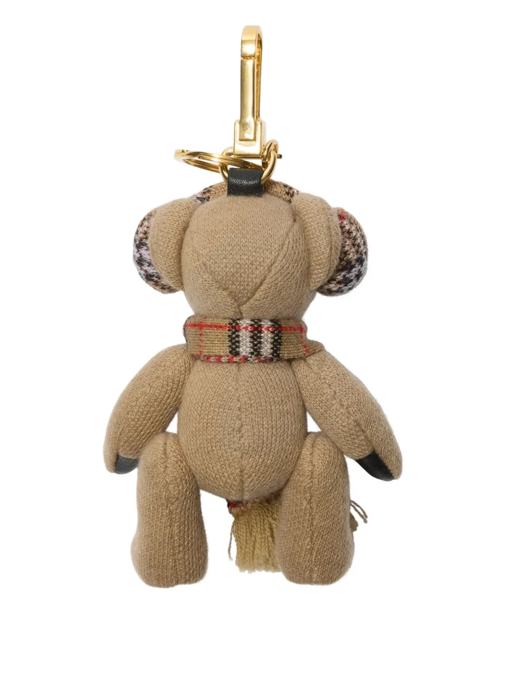 Burberry Thomas Bear check-scarf bag charm Beige