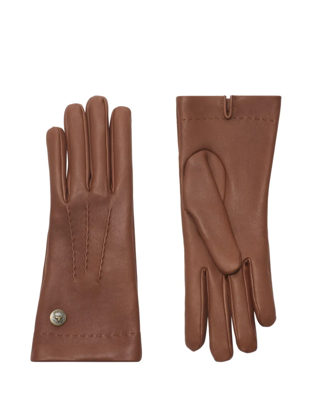 Burberry leather lined gloves - DEEP EARTH BROWN