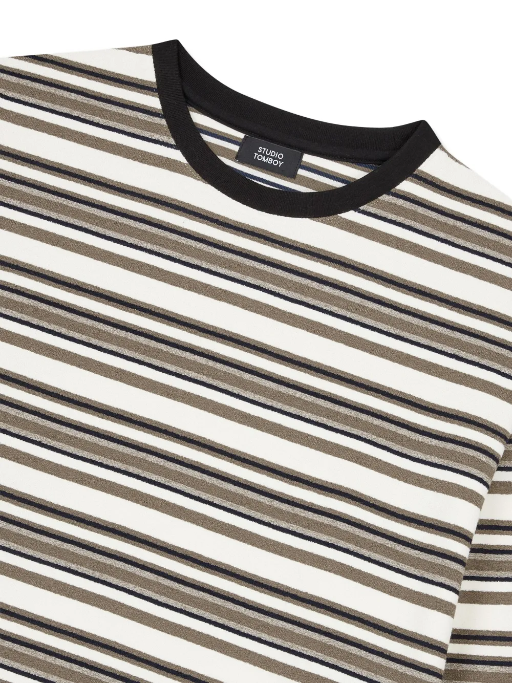 Studio Tomboy Stripe Ringer Long-sleeve T-shirt In Black