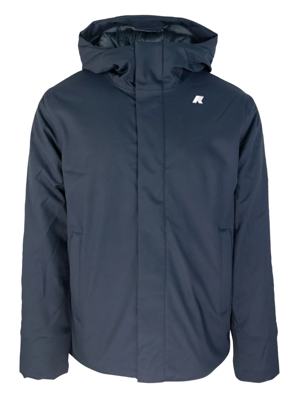 hooded zip-front jacket