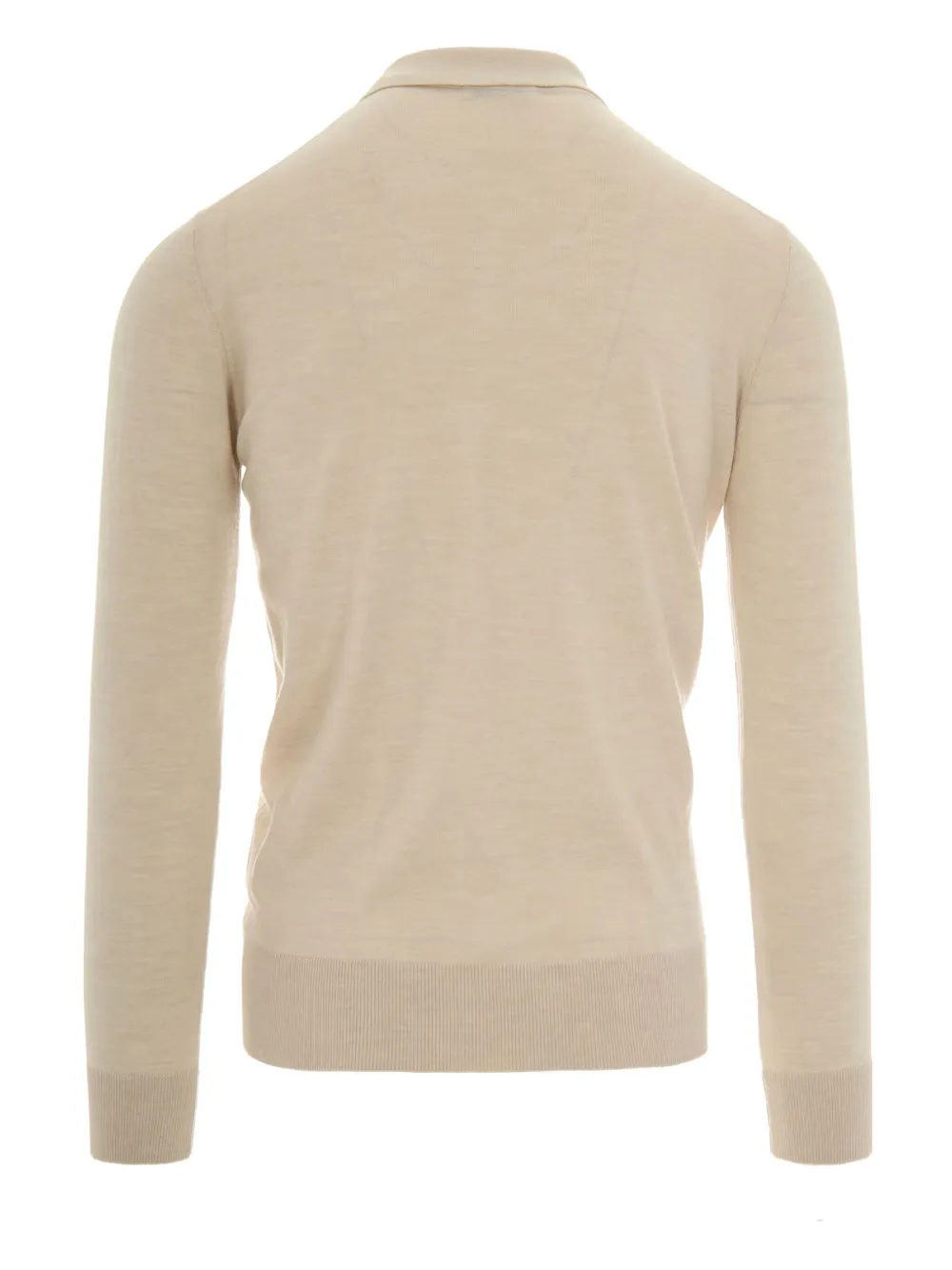 Paolo Pecora long-sleeve virgin-wool polo shirt Beige