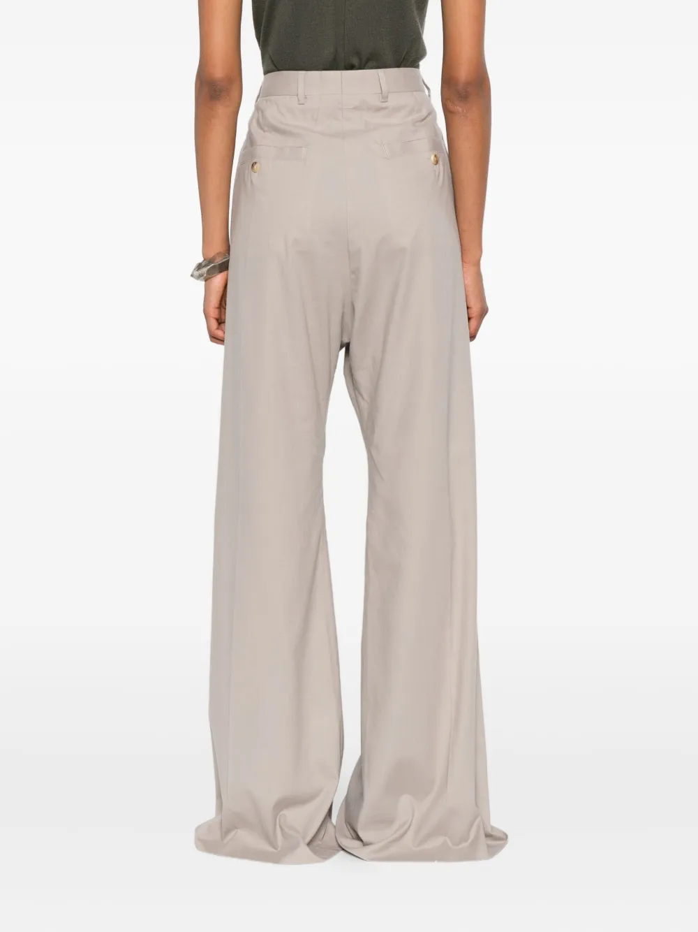 Rick Owens Broek met wijde pijpen en rits Grijs