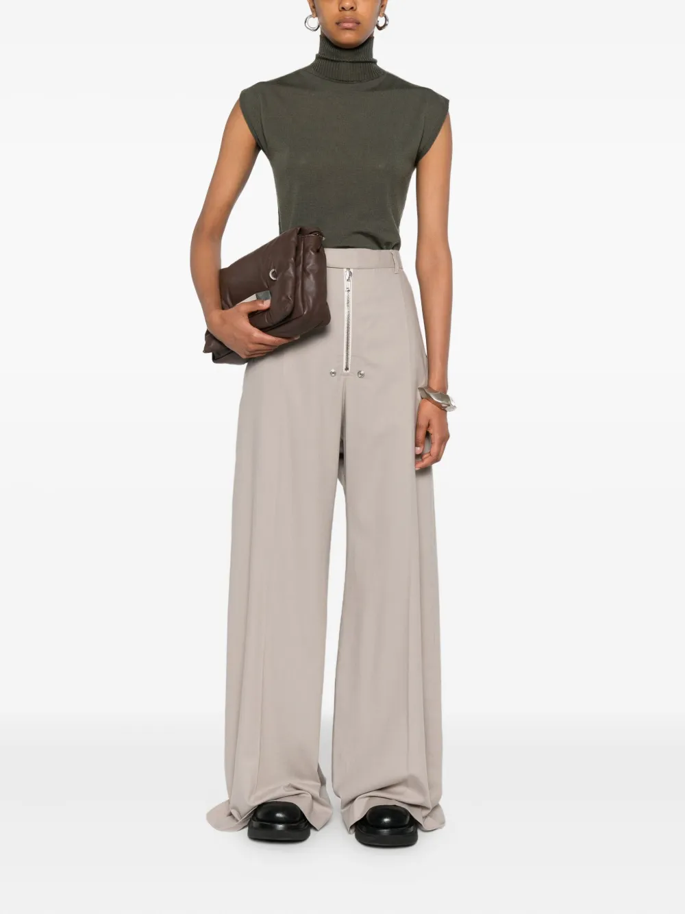 Rick Owens zip-fly wide-leg trousers - Grijs
