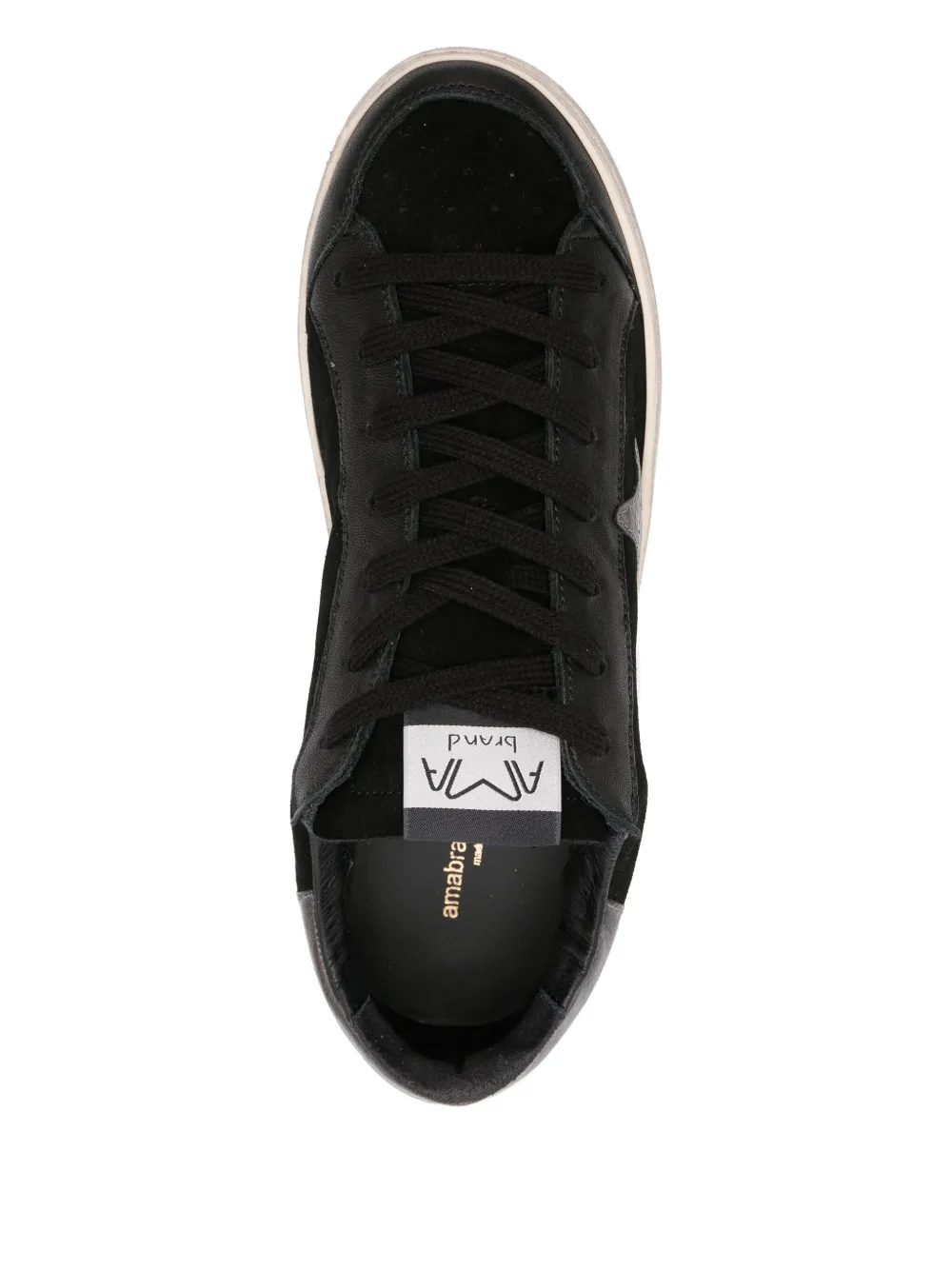 Ama Brand Leren sneakers met sterdetail Zwart