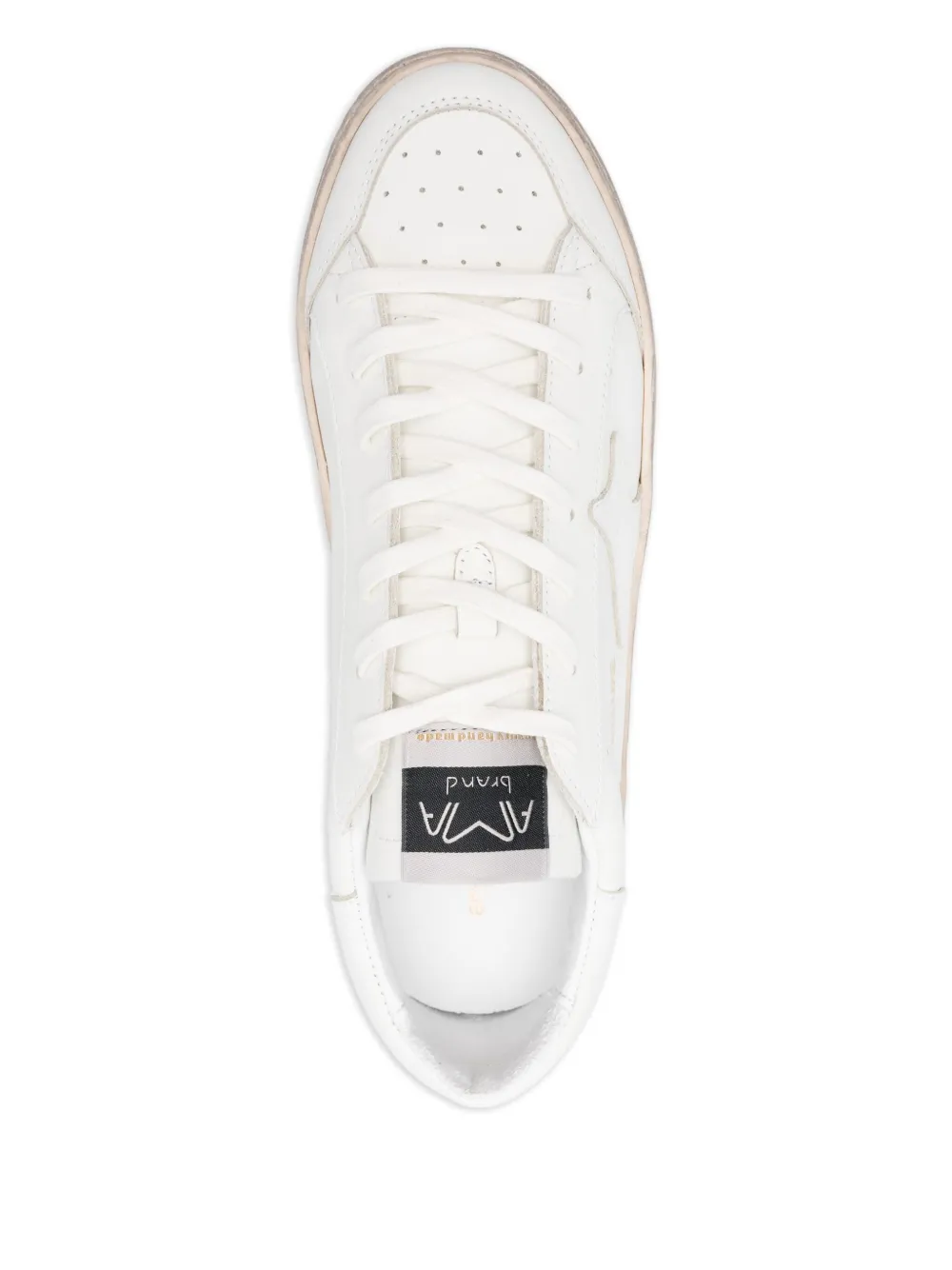 Ama Brand Leren sneakers met sterdetail Wit
