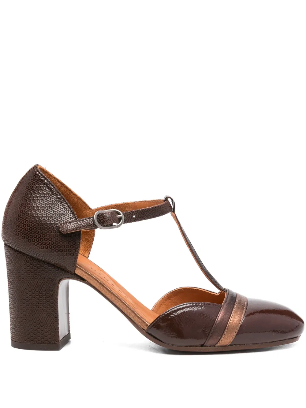 Chie Mihara 65mm Miver sequin-embellished T-bar pumps Brown