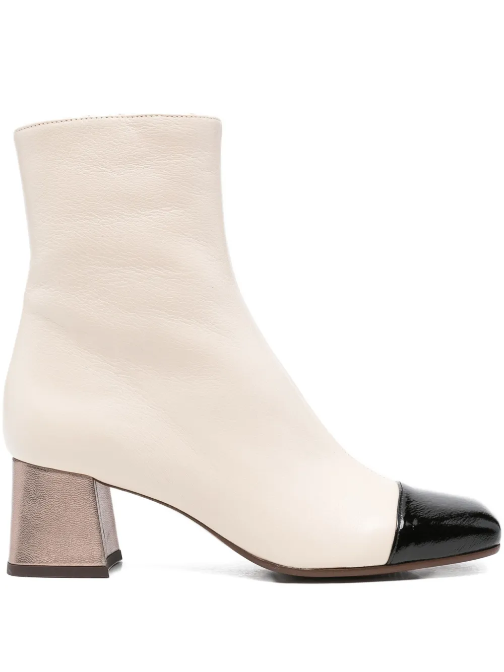 Chie Mihara 45mm Volkiria Cap-toe Block-heel Ankle Boots In White