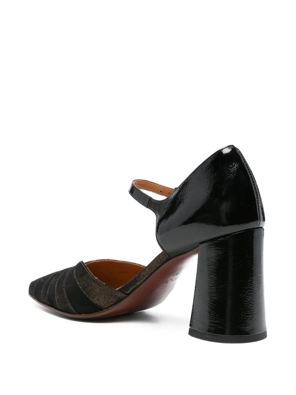 Chie Mihara 80 mm leren pumps met enkelbandje Zwart