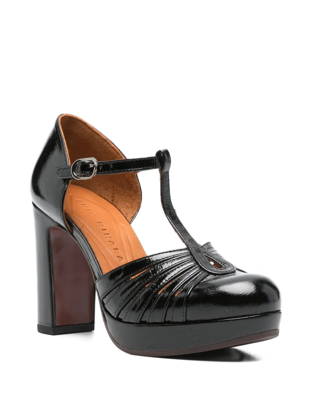 Chie Mihara 85mm T-bar platform pumps Black