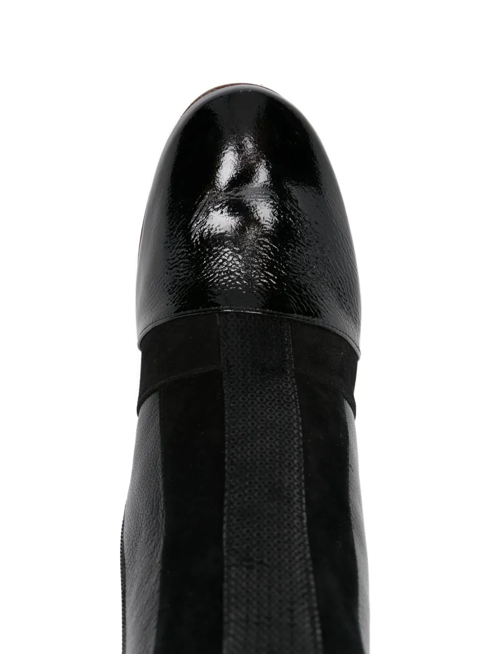 Chie Mihara 55mm Fitas Patent-leather Block-heel Boots In Black