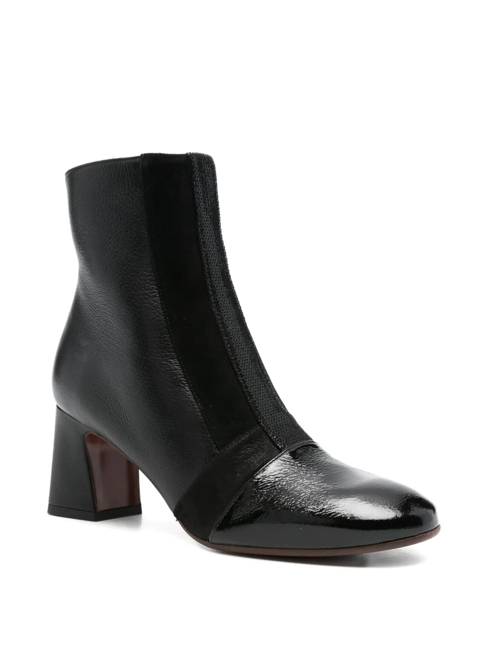 Chie Mihara 55mm Fitas Patent-leather Block-heel Boots In Black