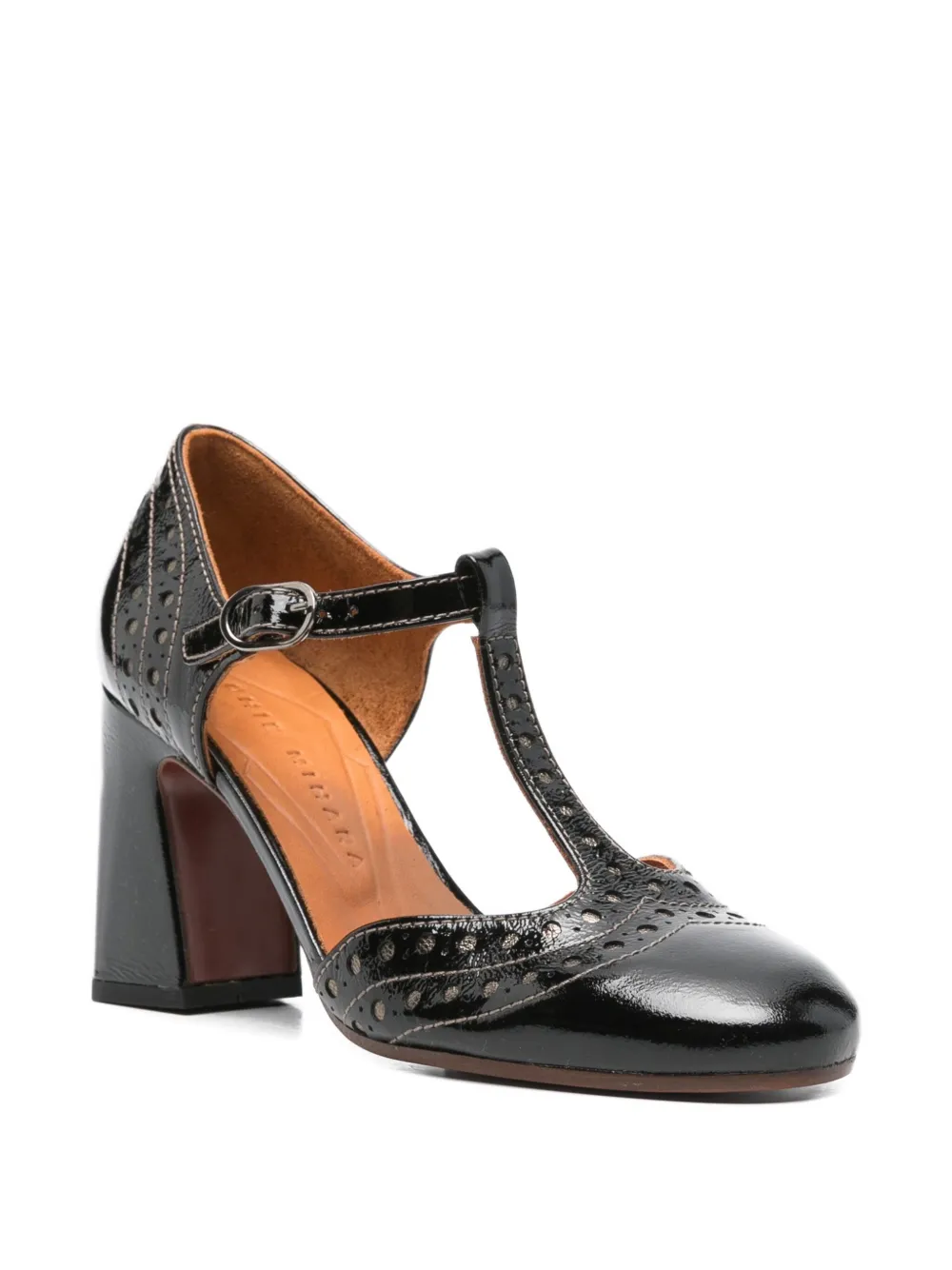 Chie Mihara 80mm T-bar block-heel pumps Black