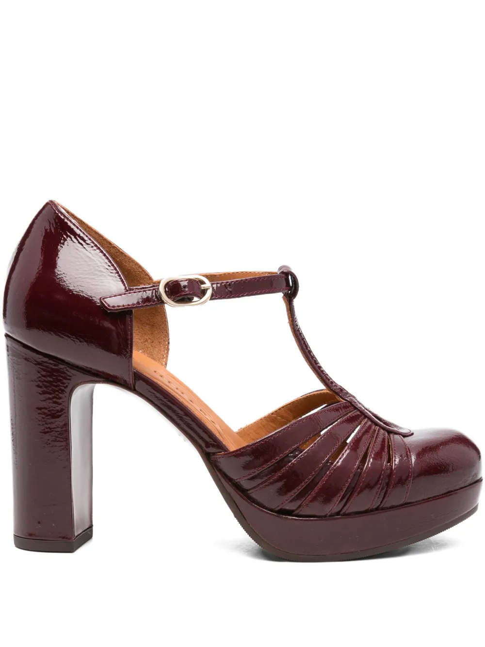 Chie Mihara 85mm Yaisu patent-leather T-bar pumps Red
