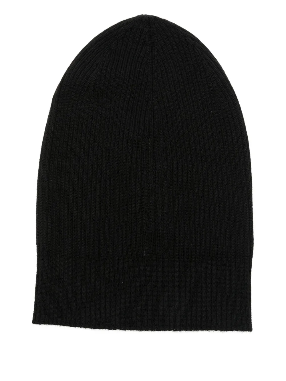 Rick Owens ribbed wool beanie - Zwart