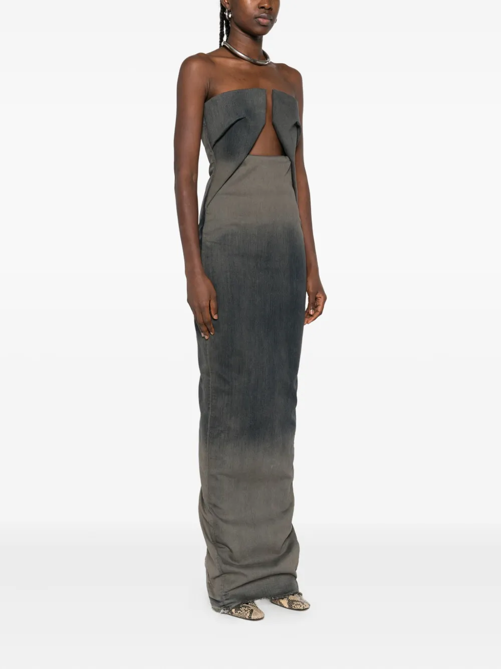 Rick Owens Strapless jurk Grijs