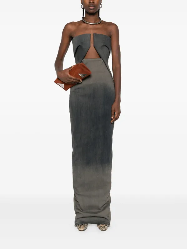 Rick Owens cut-out Strapless Dress | Grey | FARFETCH