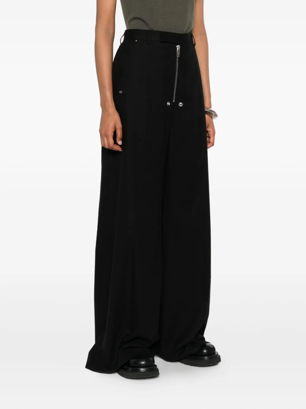 Rick Owens Broek met rits en knoop Zwart