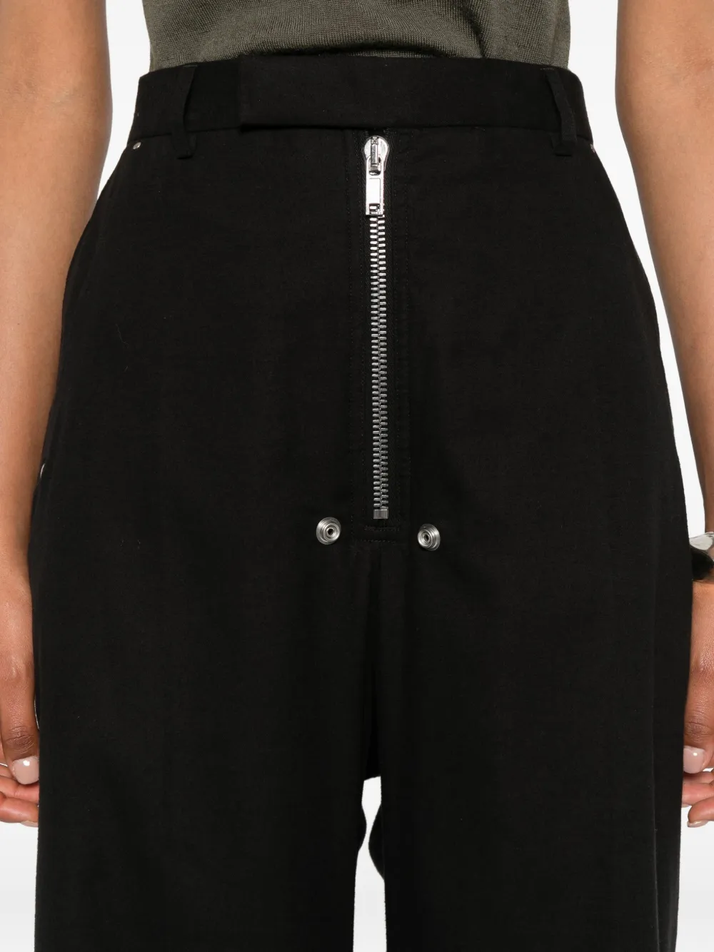 Rick Owens Broek met rits en knoop Zwart