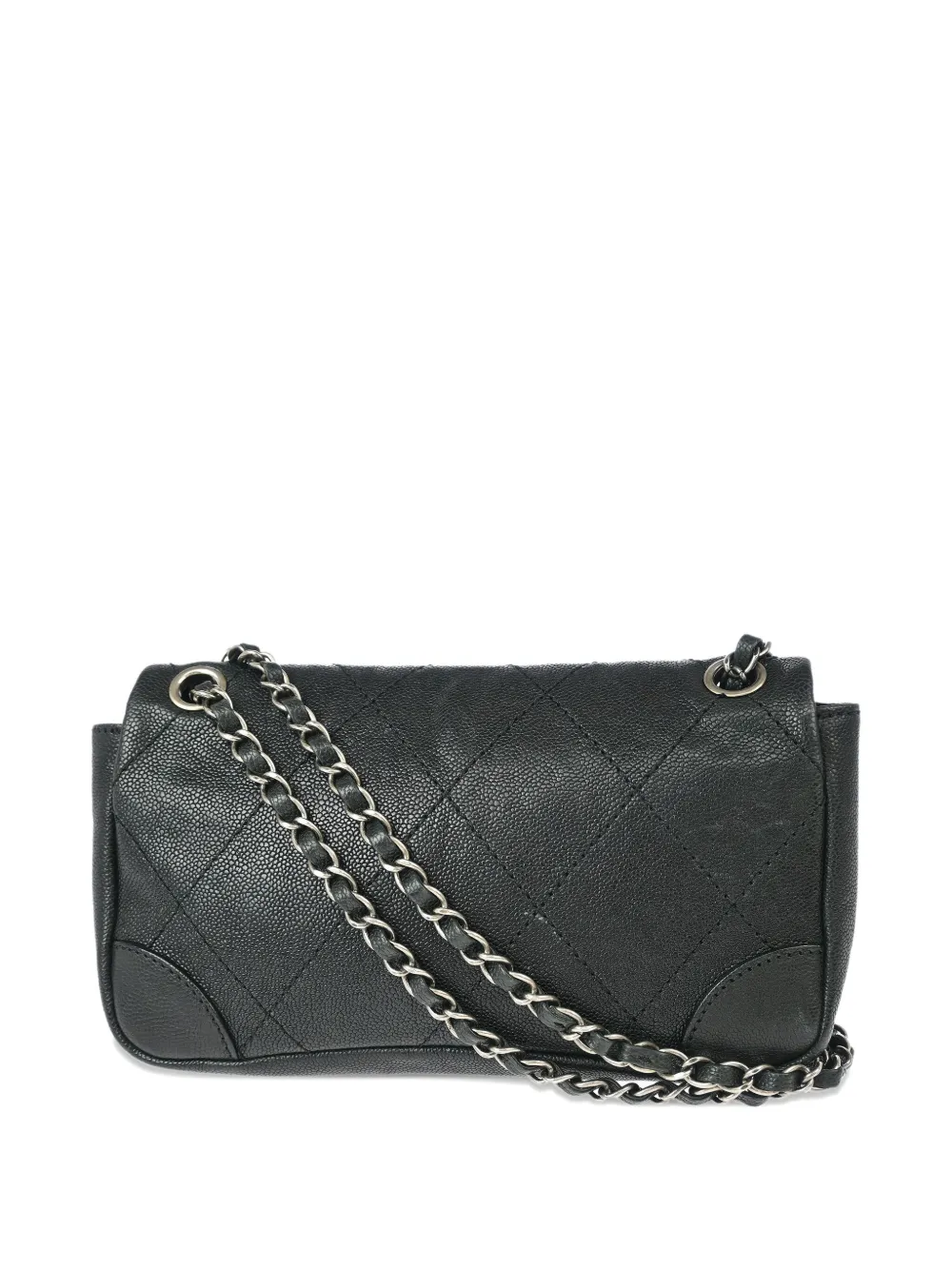Pre-owned Chanel 2006 Quilted Chain Shoulder Bag In Black