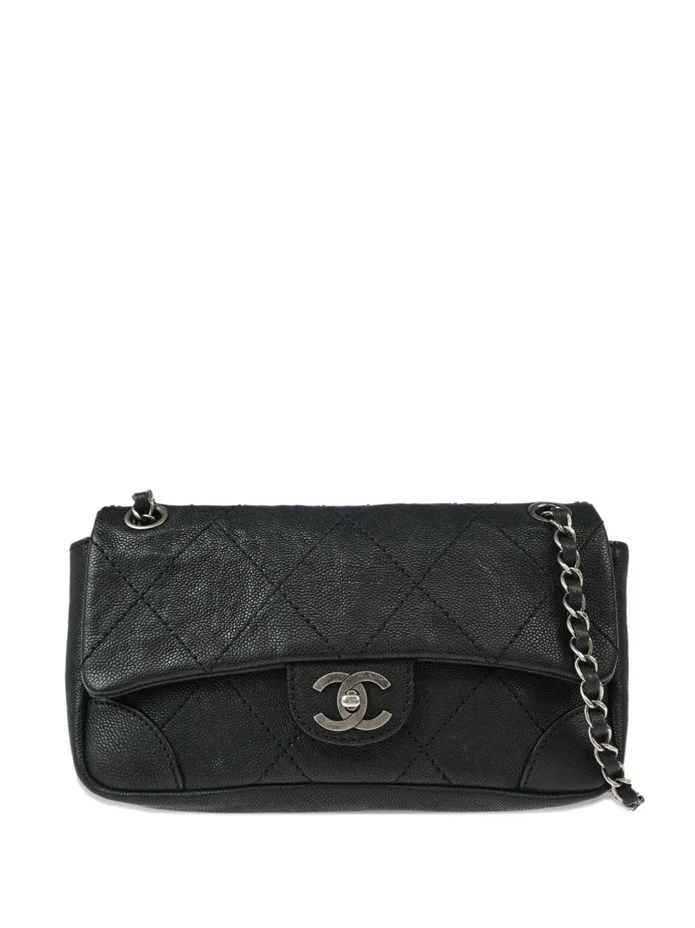 Pre-owned Chanel 2006 Quilted Chain Shoulder Bag In Black