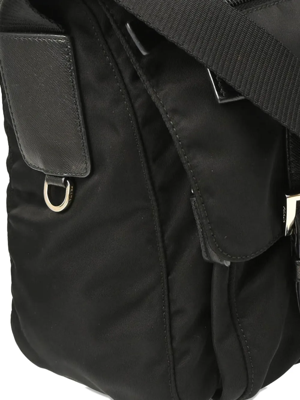 Pre-owned Prada 1990-2000s Triangle-logo Shoulder Bag In Black
