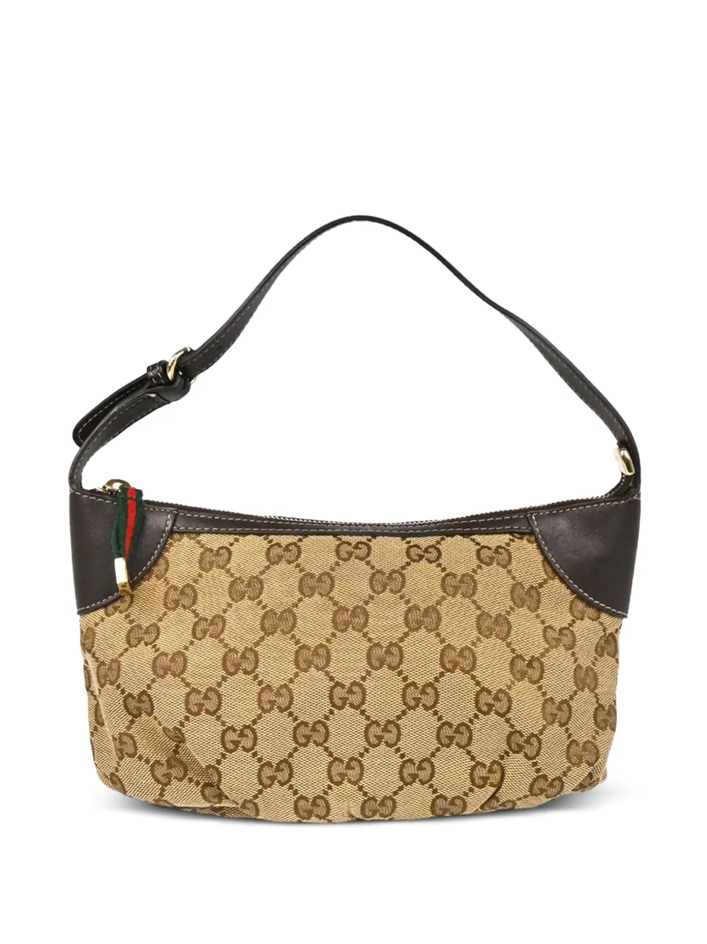Gucci Pre-Owned 1990-2000s GG-patterned leather-trim shoulder bag | Neutrals | Image 1
