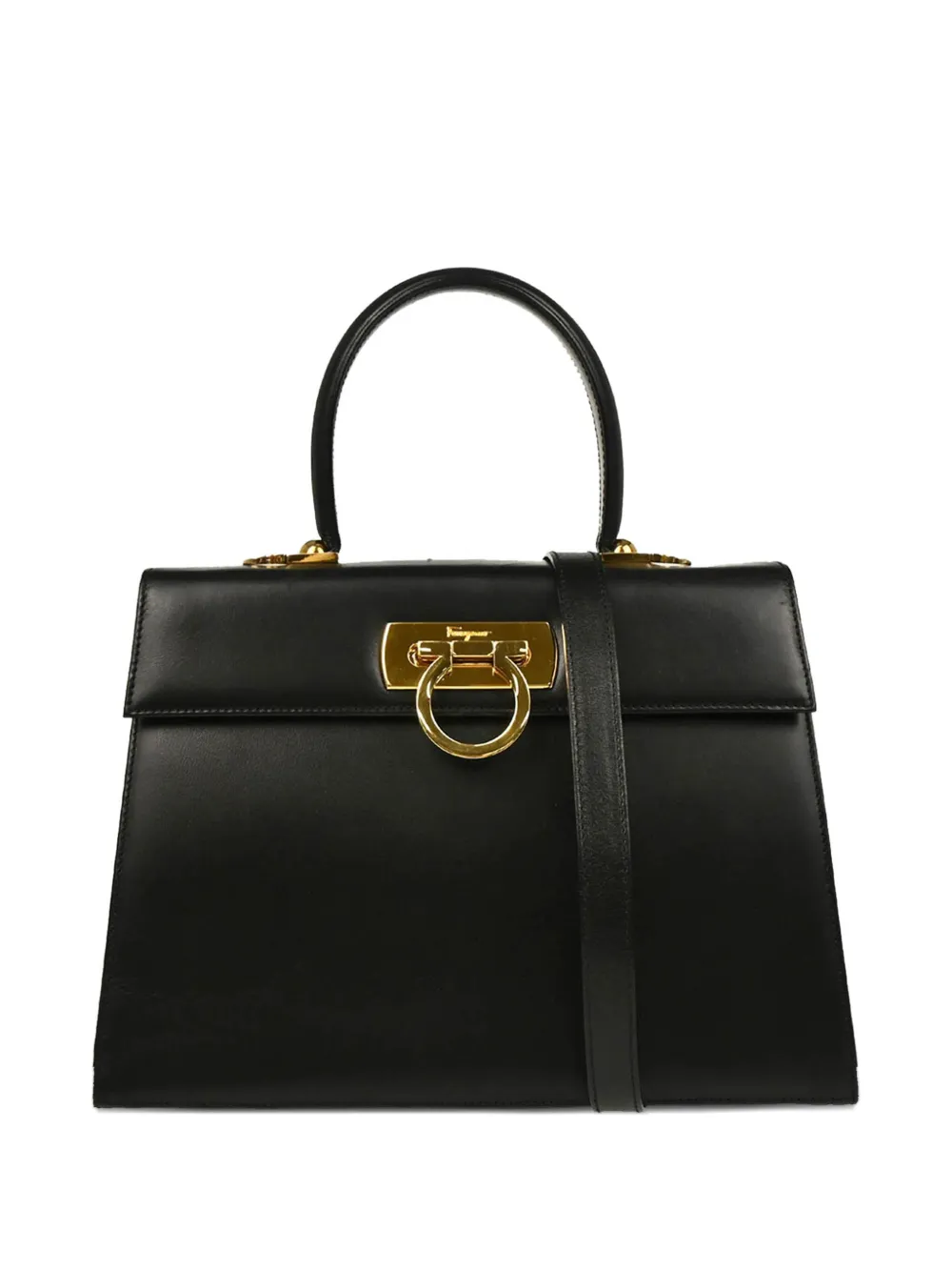 Ferragamo Pre-Owned 1990s-2000s Gancini leather two-way handbag | Black | Image 1