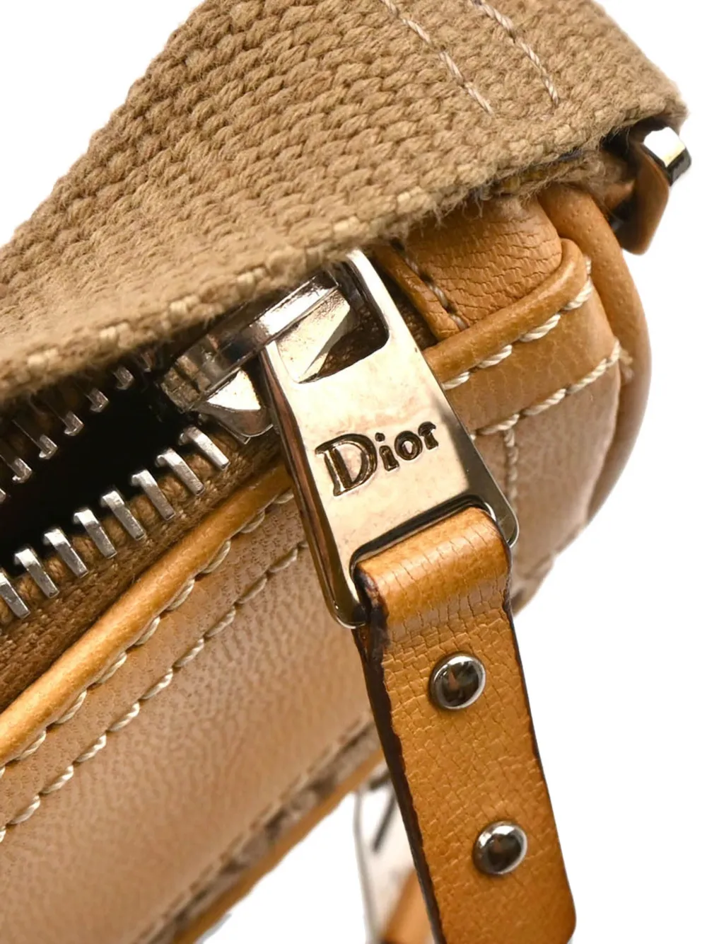 Pre-owned Dior 2003 Trotter Monogram Shoulder Bag In Neutral