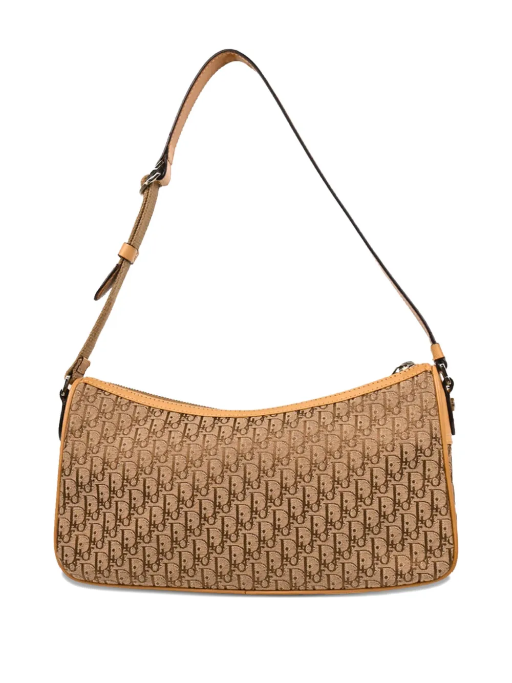 Pre-owned Dior 2003 Trotter Monogram Shoulder Bag In Neutral