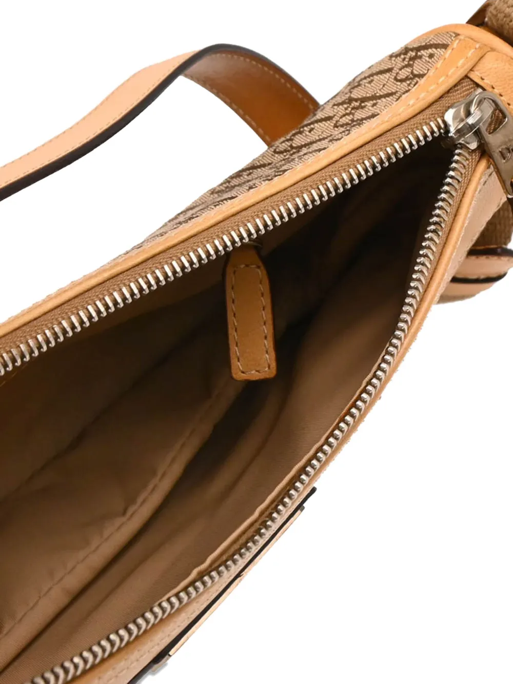 Pre-owned Dior 2003 Trotter Monogram Shoulder Bag In Neutral