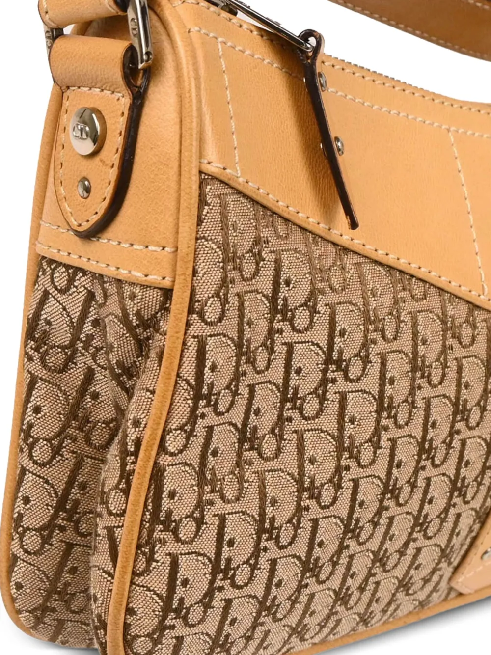 Pre-owned Dior 2003 Trotter Monogram Shoulder Bag In Neutral