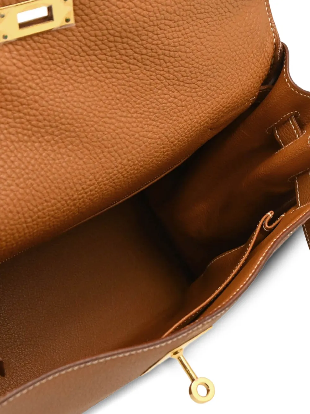 Pre-owned Hermes 2003 Kelly 32 Two-way Handbag In Brown