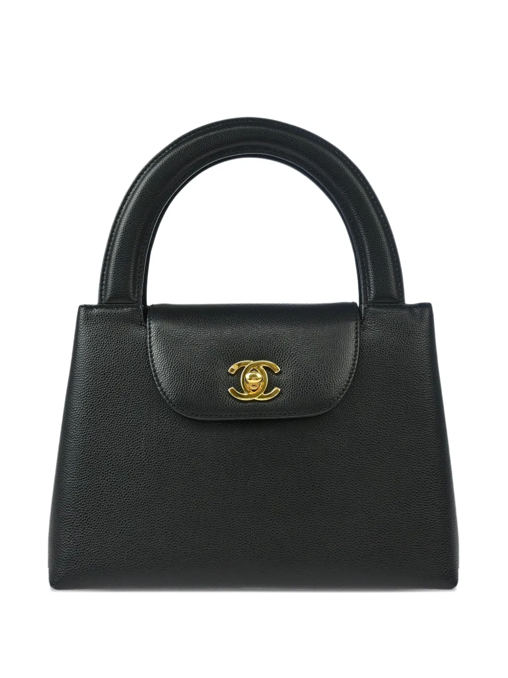 CHANEL Pre-Owned 1998 キャビアレザー ハンドバッグ - ブラック CHANEL Pre-Owned 1998 キャビアレザー ハンドバッグ - ブラック