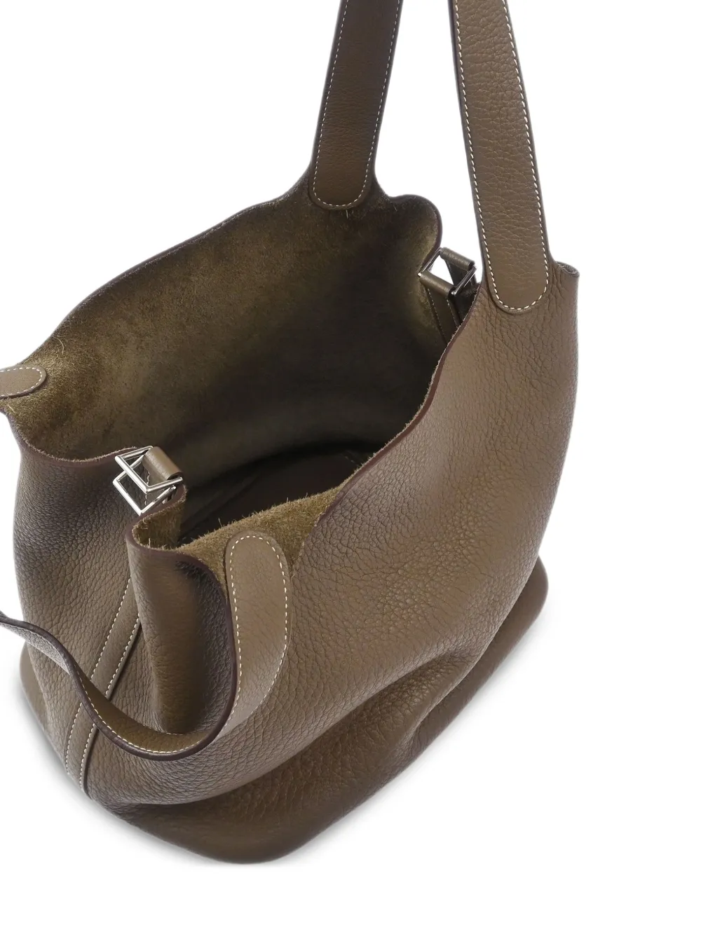 Pre-owned Hermes 2009 Clemence Picotin Lock Handbag In Brown