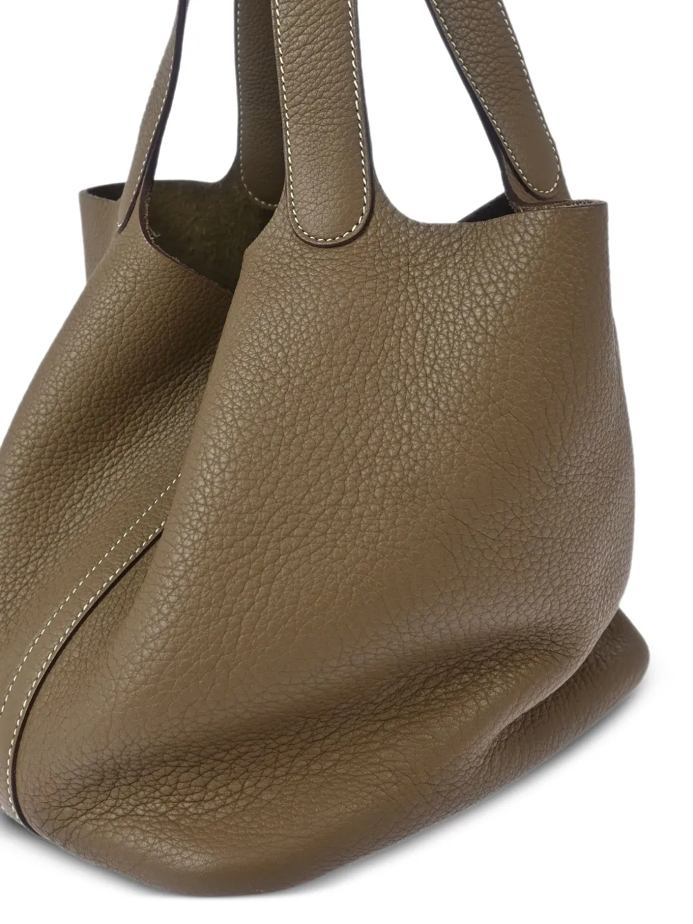 Pre-owned Hermes 2009 Clemence Picotin Lock Handbag In Brown